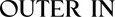 OUTER IN wordmark in black serif lettering on a transparent background.
