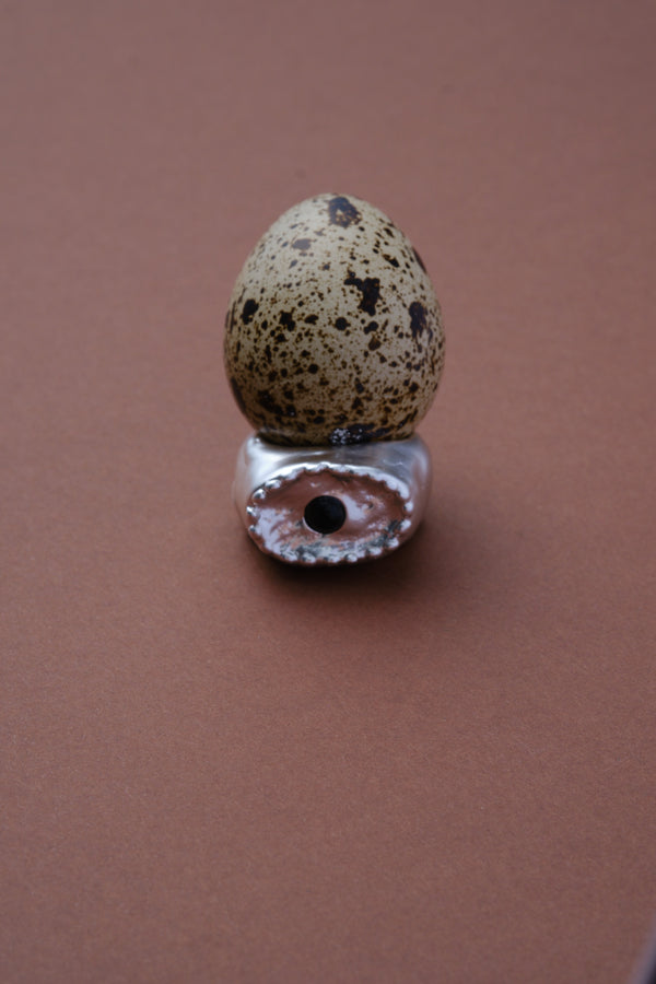 Antique - Anillo negro plateado