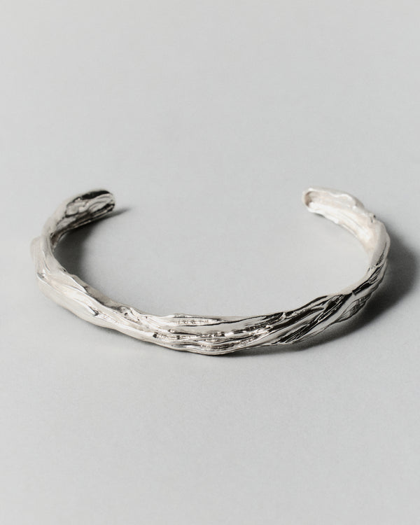 Layered Earth Cuff-Silver