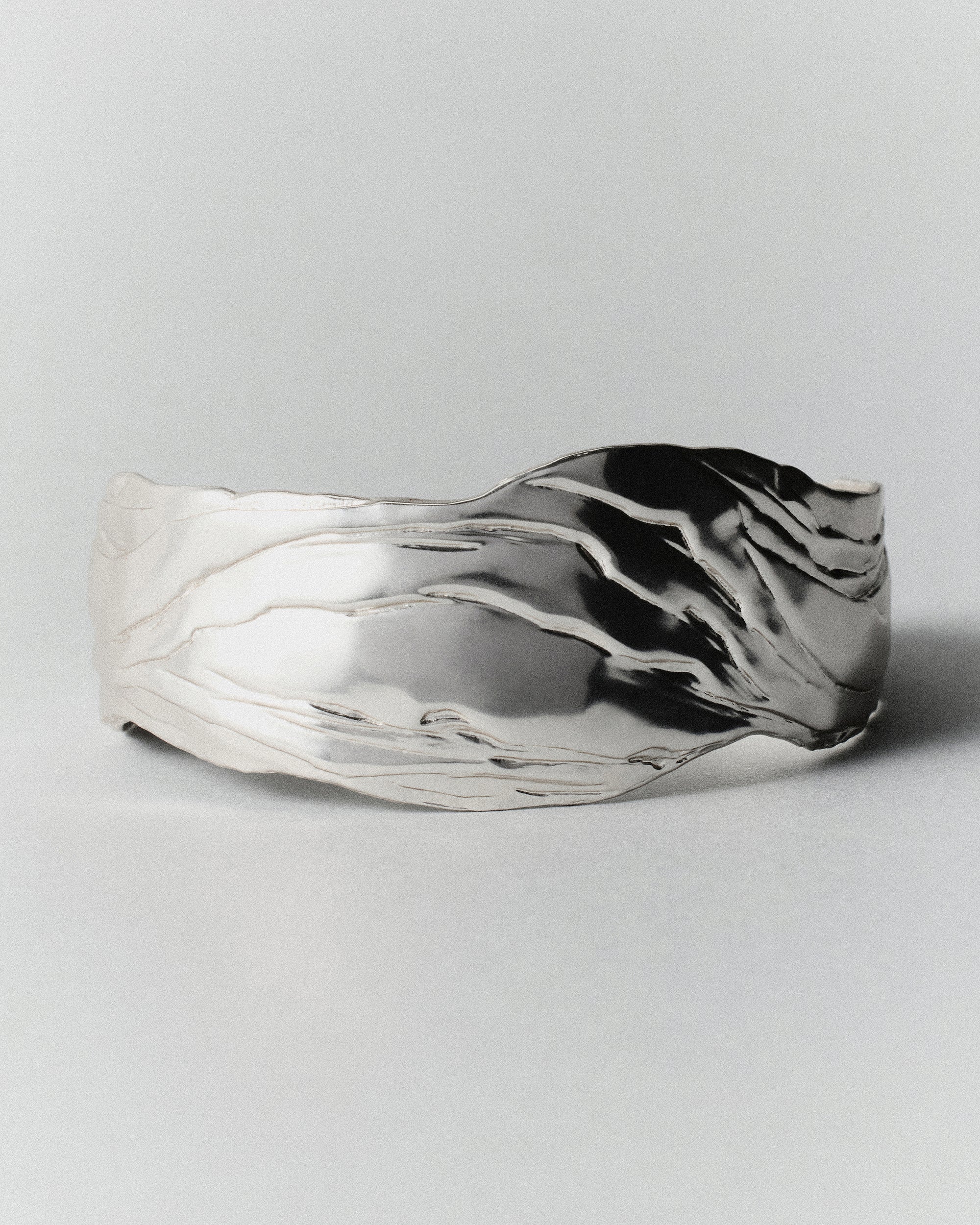 Layered Earth Statement Cuff-Silver