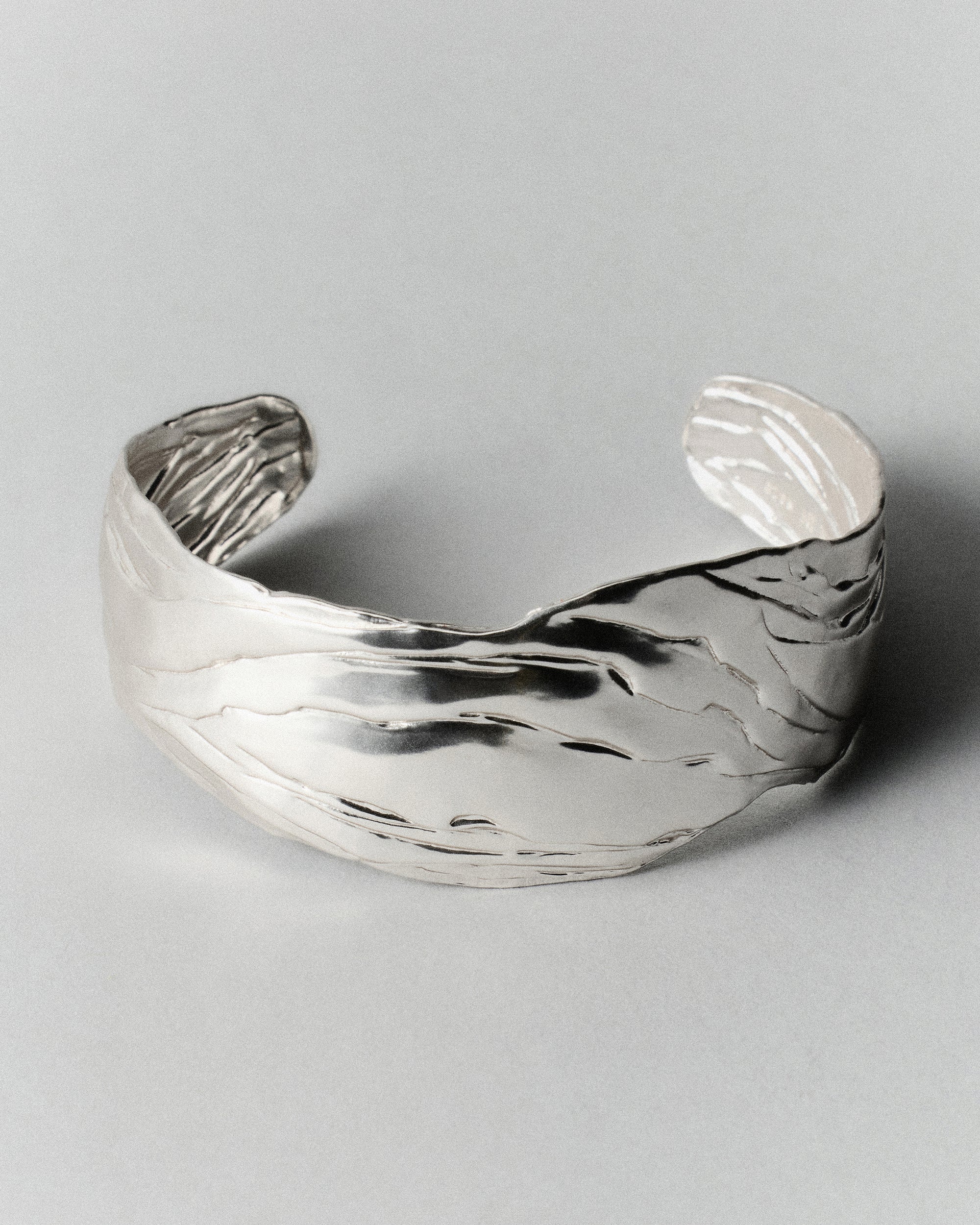 Layered Earth Statement Cuff-Silver