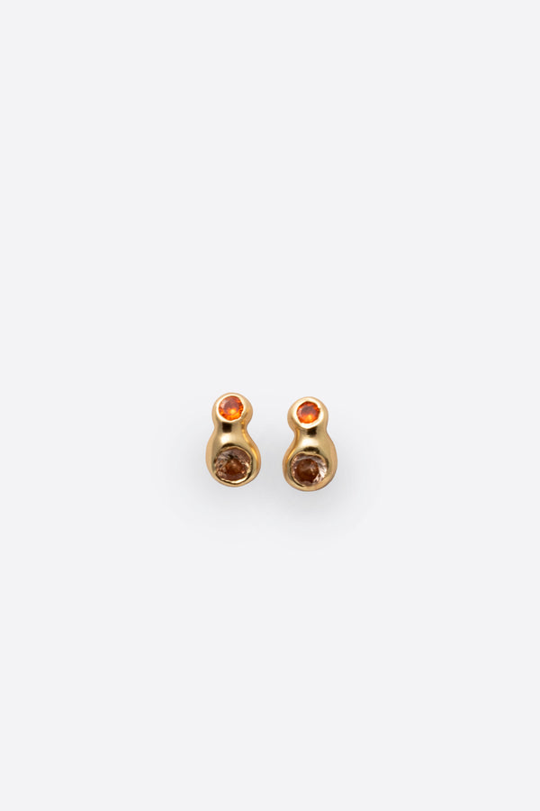Double Pepita Studs Earrings-Gold