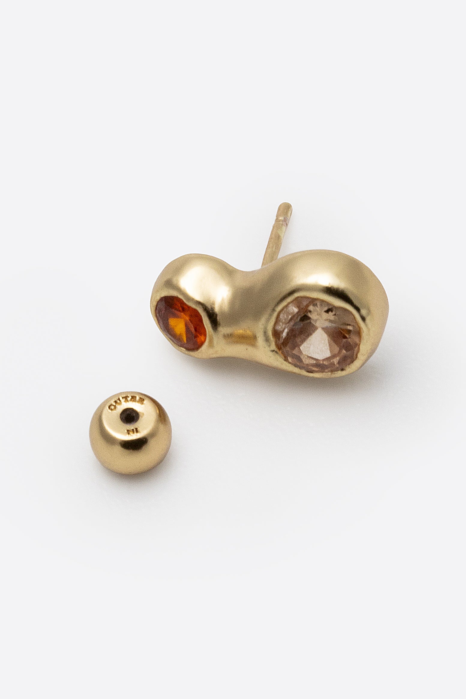 Double Pepita Studs Earrings-Gold