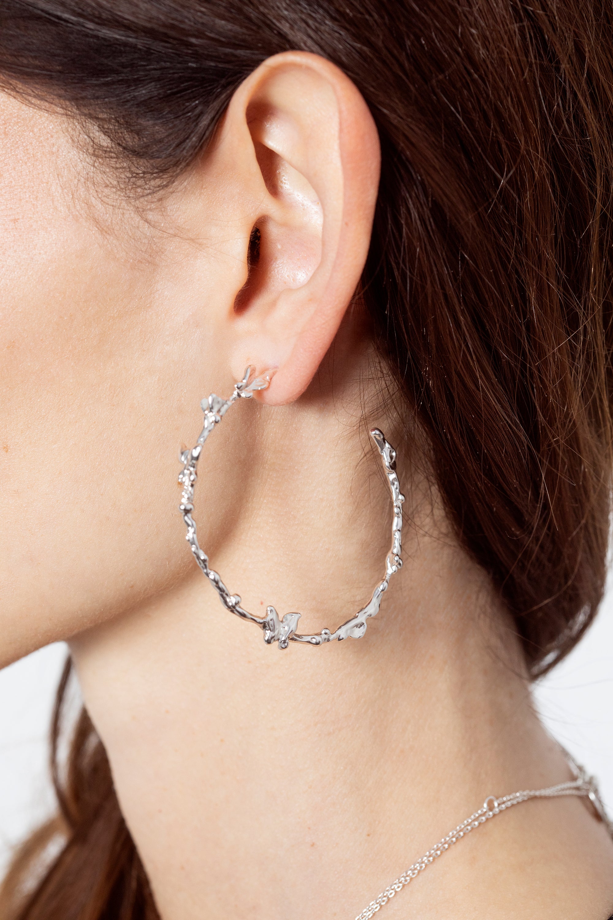 Butterflies Dance Hoops-Silver