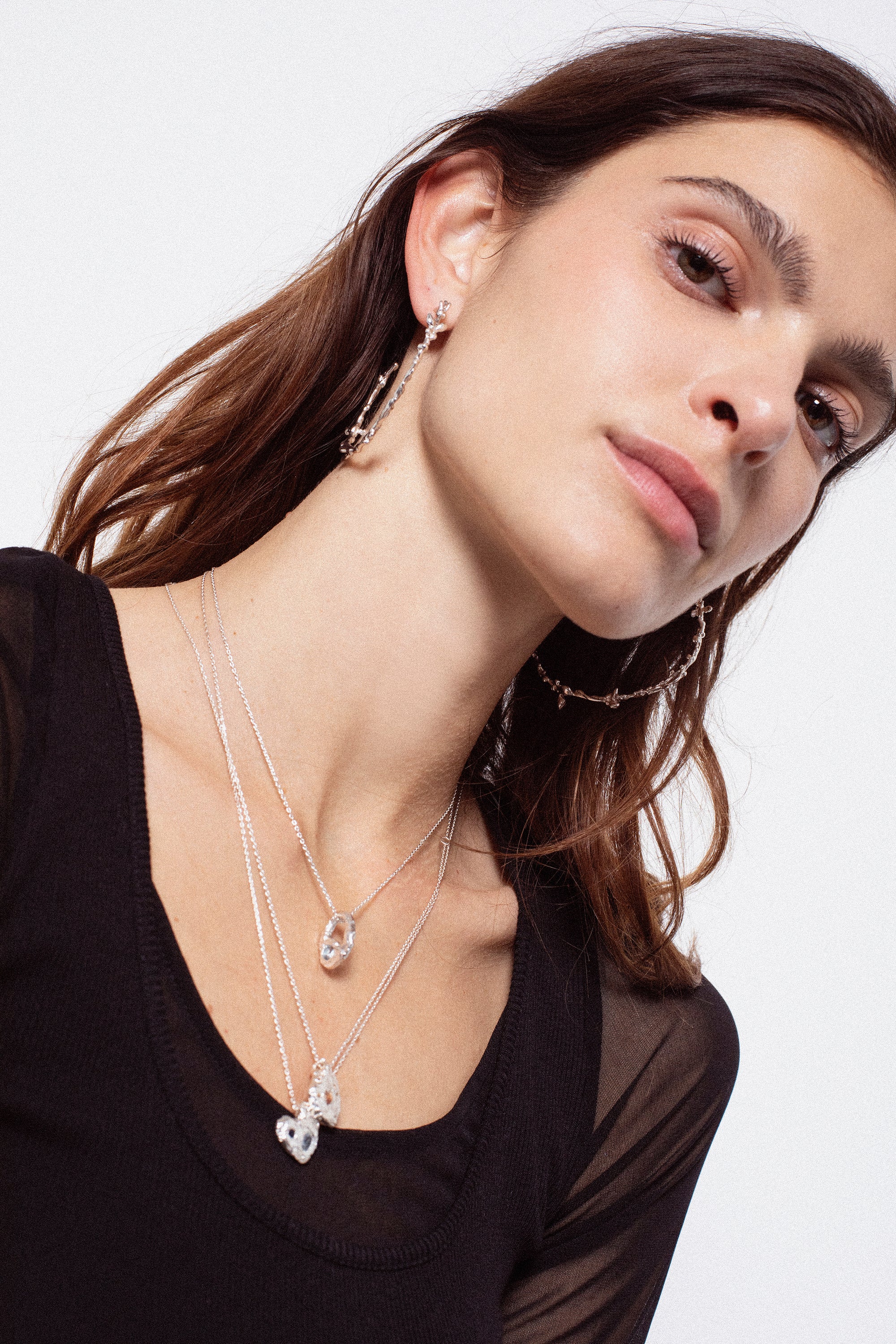 Butterflies Dance Hoops-Silver