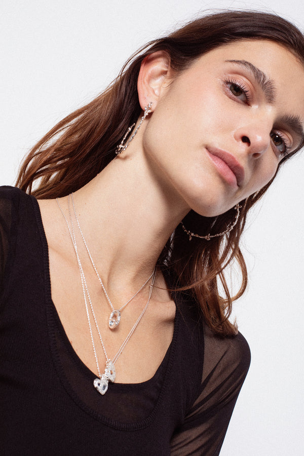 Butterflies Dance Hoops-Silver