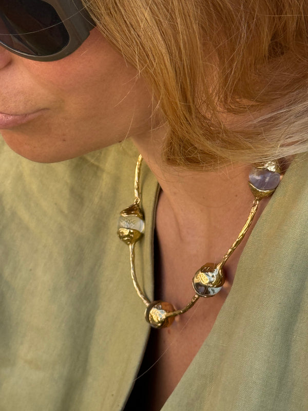 Morning dew - Necklace with glass beads