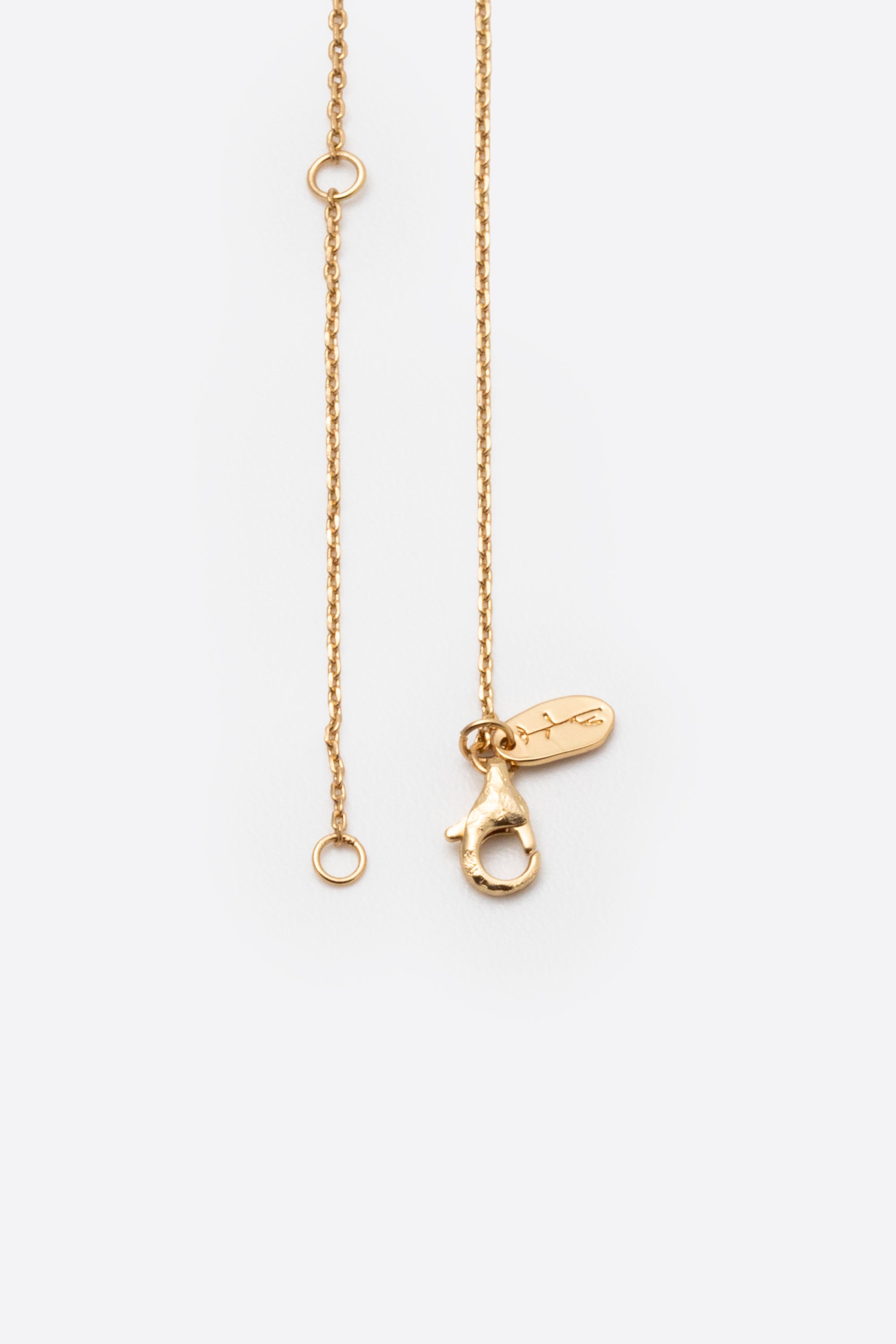Adjustable gold chain clasp detail