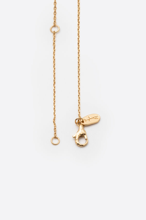 Adjustable gold chain clasp detail