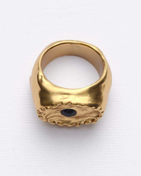 Antique - Anillo negro dorado