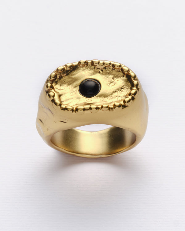Antique - Anillo negro dorado