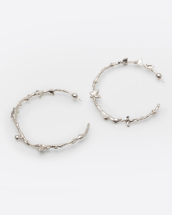 Butterflies Dance Hoops-Silver