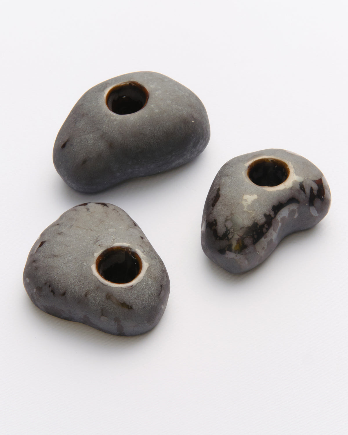 River stone - Candelabros de ceramica acabado mate
