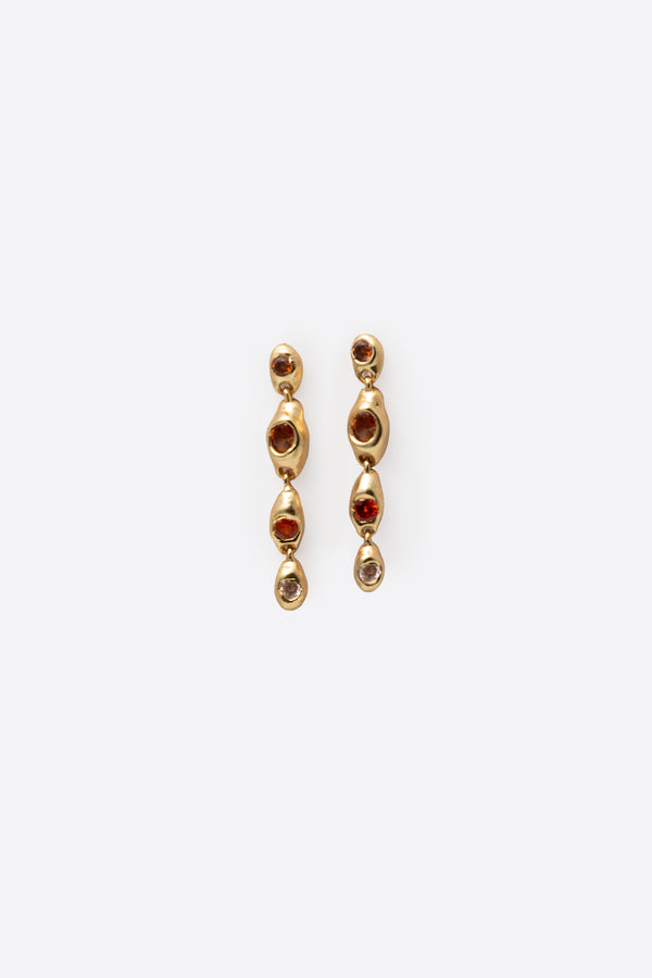 Sunset Pepita Long Earrings-Gold