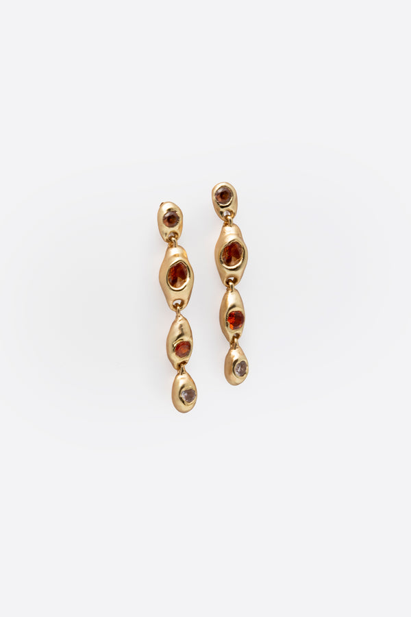 Sunset Pepita Long Earrings-Gold